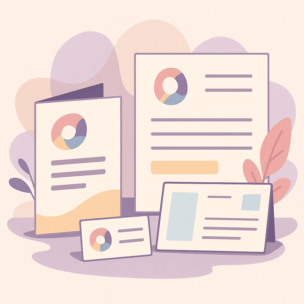 Illustration pastel d’identité visuelle - Instants Web Agency